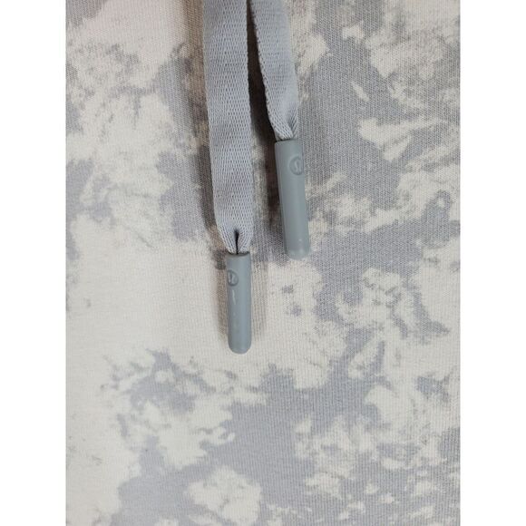 Lululemon City Sweat Pullover Hoodie Mens M Gray White Tie Dye Drawstring - Picture 8 of 15